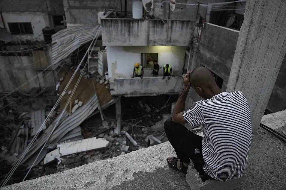 The damaged Nour Shams refugee camp