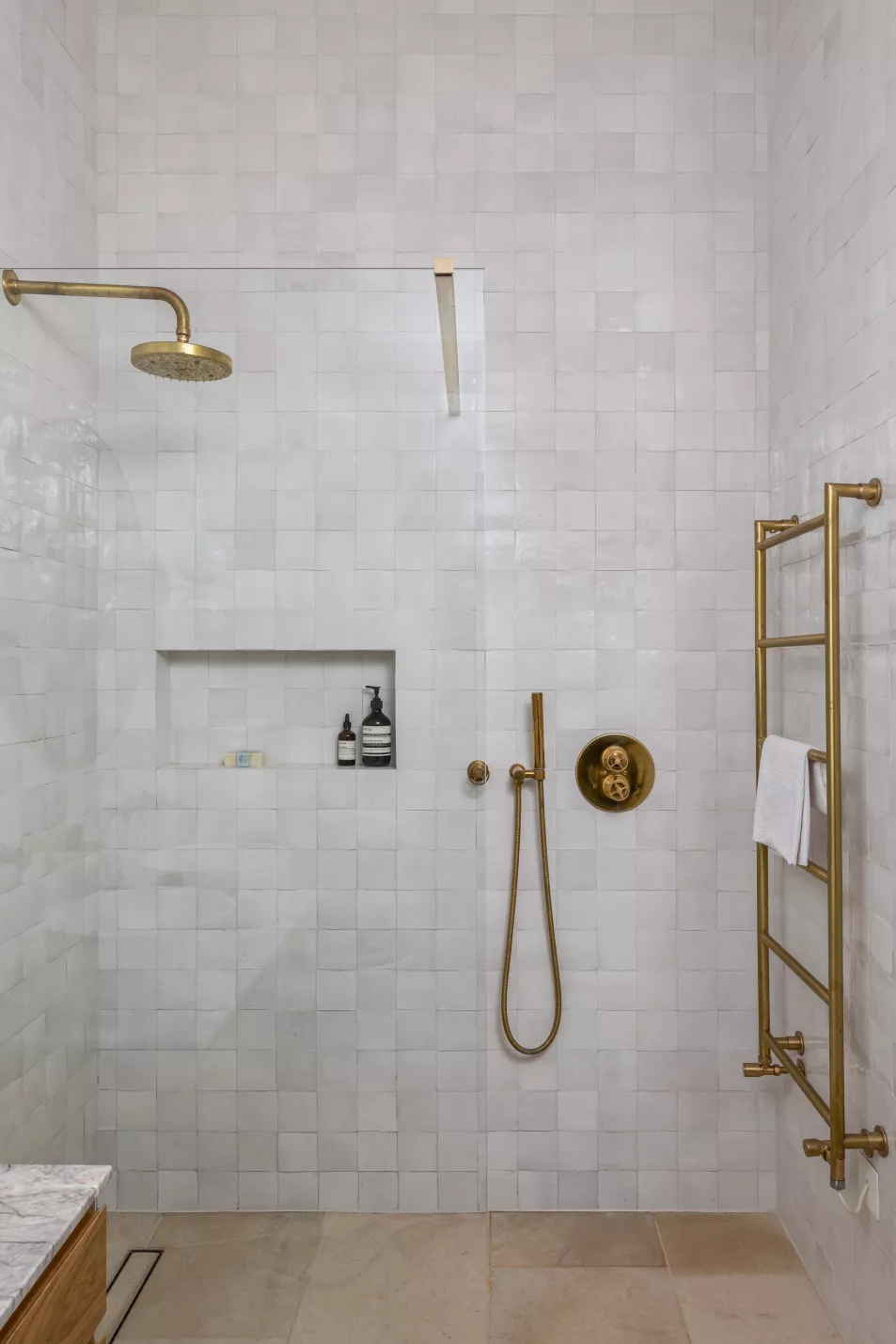 Walk-in shower to illustrate standout showers trend