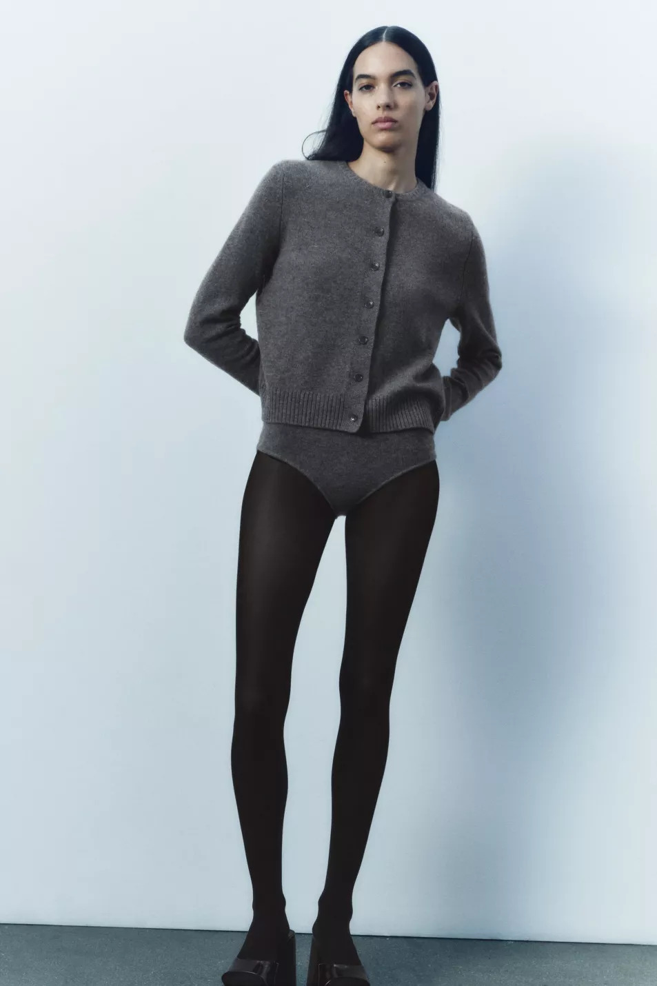 Zara 100% Wool Basic Cardigan; Wool Wool Knit Briefs