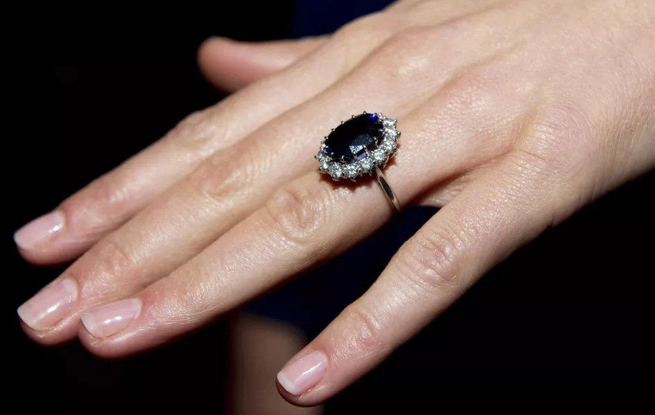 Duchess of Cambridge wearing her engagement ring