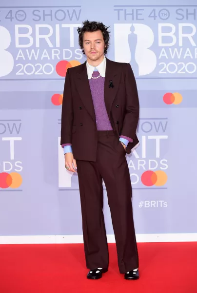 Harry Styles arriving at the Brit Awards