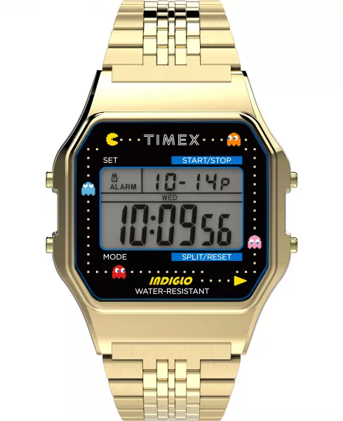 Timex T80 x Pac-Man 34mm Stainless Steel Bracelet Watch