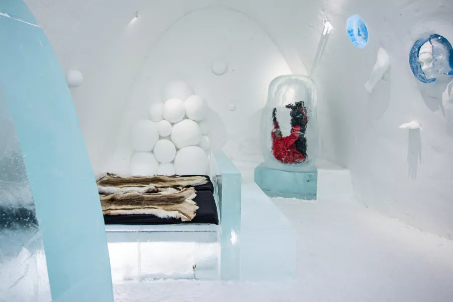 The 'A Break' suite (icehotel.com/Lena Kriström-Kulin & Nina Hedman/Asaf Kliger/PA)