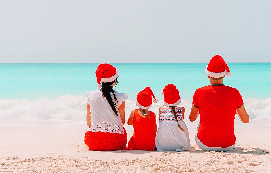 family on a beach