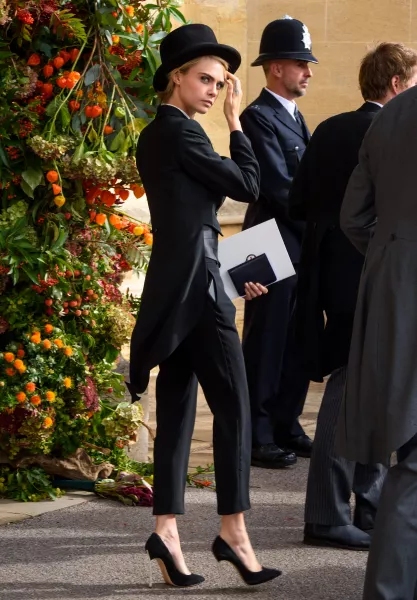 Cara Delevingne at Princess Eugenie's wedding in 2018