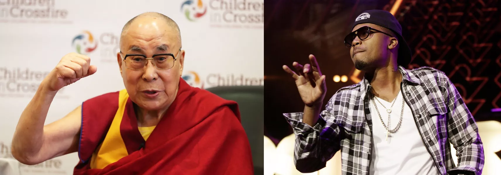 The Dalai Lama and the US rapper Nas have slightly different views on sleep (Niall Carson/Yui Mok/PA)