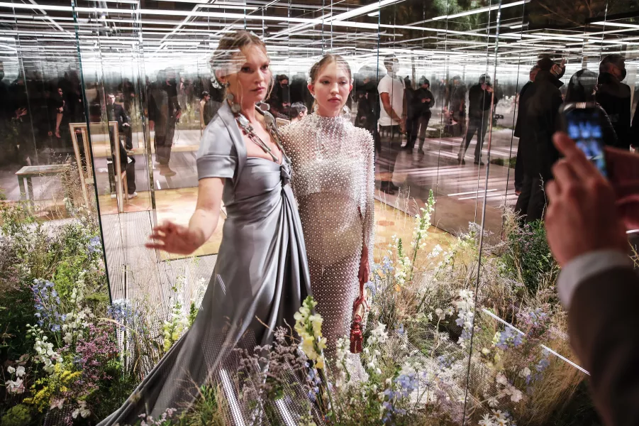Kate and Lila Moss at the Fendi fashion show