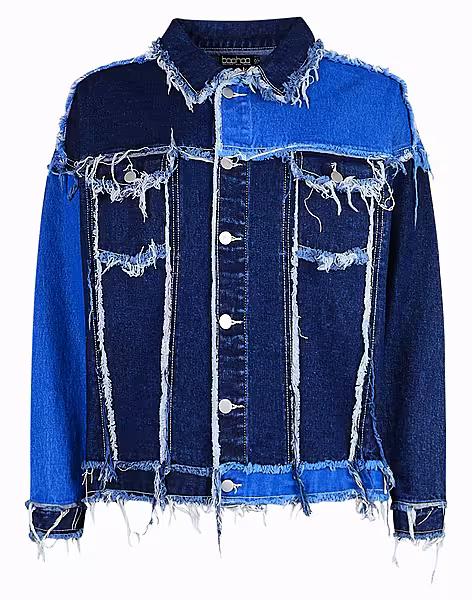 Boohoo Patchwork Denim Jacket