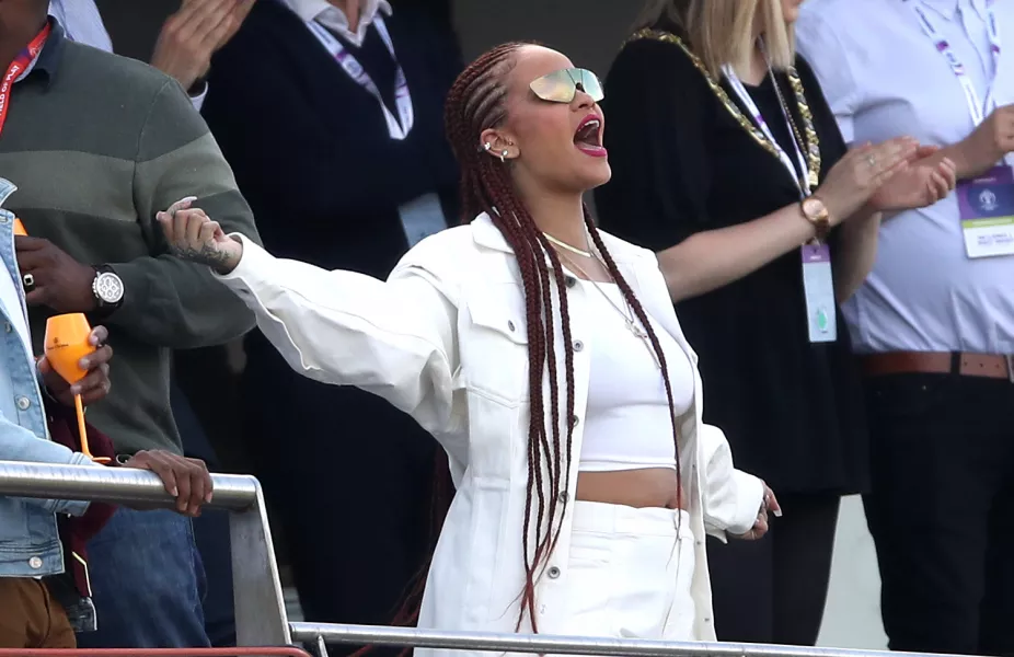Rihanna cheers for the West Indies at the 2019 Cricket World Cup 