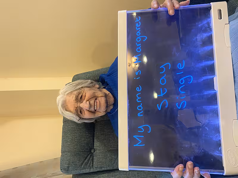 Margaret Warburton, 103, is among the residents at Colne View care home in Halstead, Essex who have been sharing relationship advice. (Care UK/ PA)