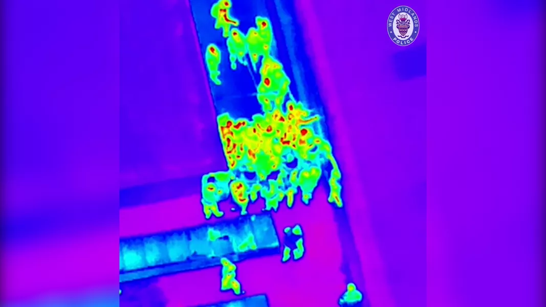 Thermal imaging drones revealed people leaving via the roof 