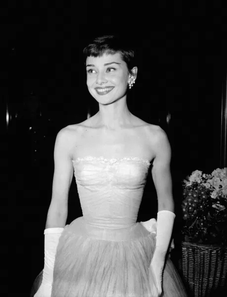 Audrey Hepburn at a premiere in 1955