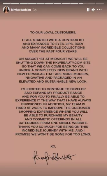 Kim Kardashian West statement