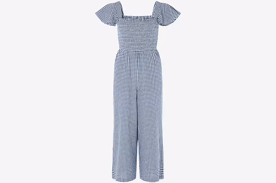 Accessorize Gingham Print Smocked Jumpsuit Blue, £31.50 (was £45)
