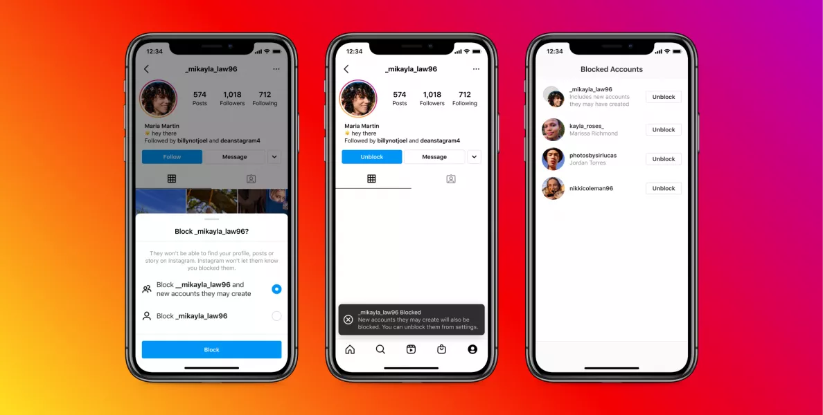 Instagram's updated blocking tool