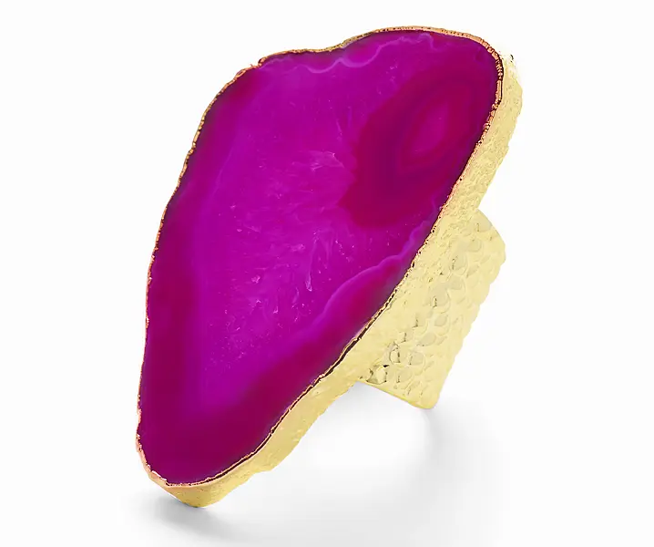 Yaa Yaa London Ultra Mega Fuchsia Gemstone Gold Statement Ring