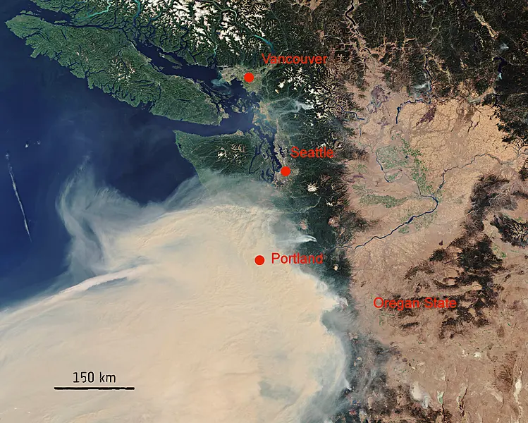 In late summer 2020 the west coast of the US experienced multiple devastating wildfires (ESA/PA)