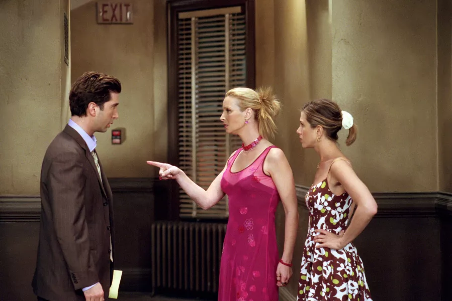 David Schwimmer, Jennifer Aniston and Lisa Kudrow in the Warner Bros. TV series Friends