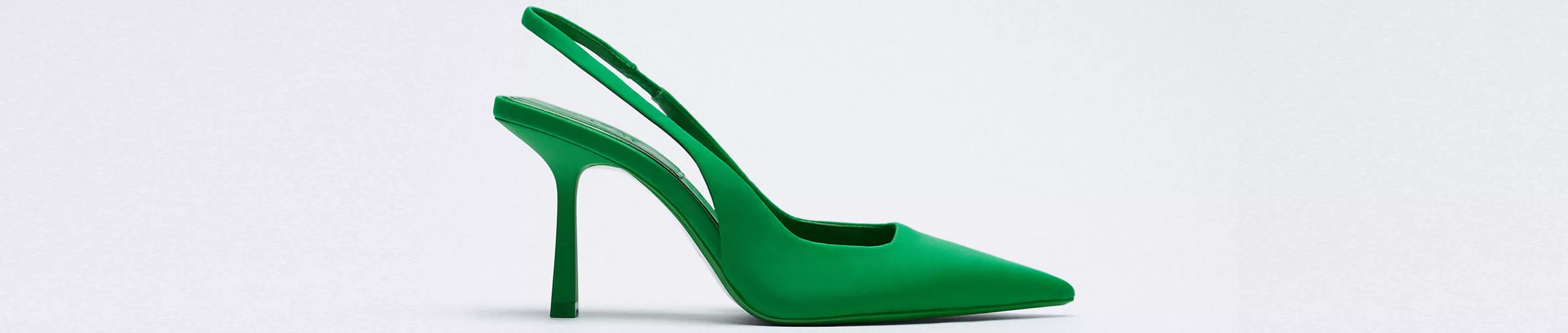 Zara Fabric High Heel Slingback Shoes in Green, £29.99