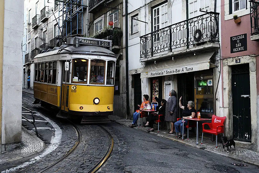 A tram in Lisbon