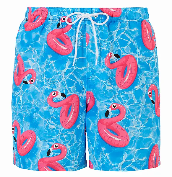 Marks and Spencer Collection Quick Dry Flamingo Print Swim Shorts