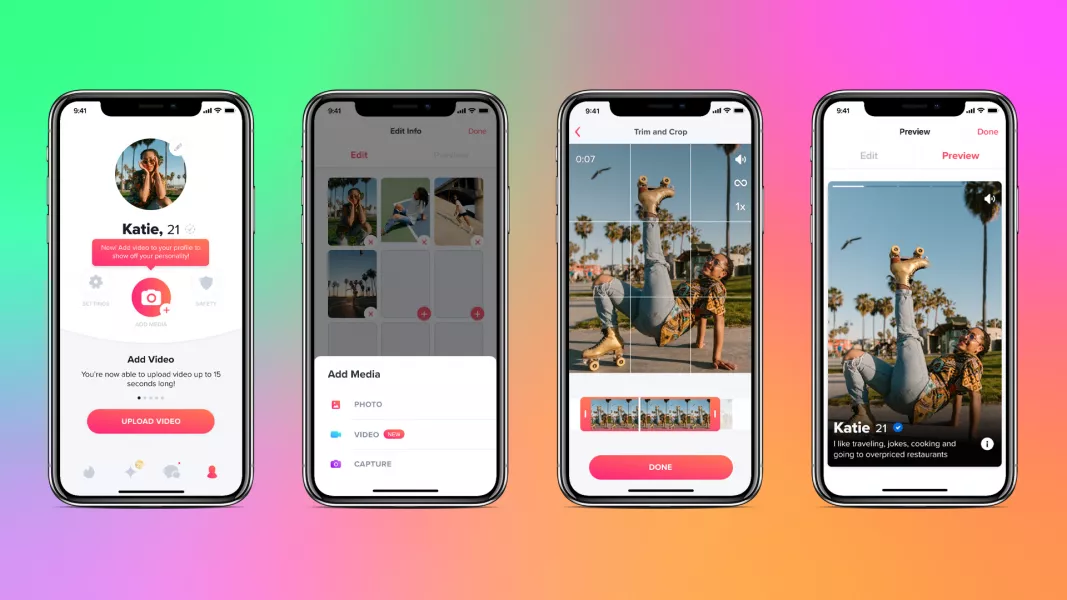 Tinder's update allows users to add videos to their profile