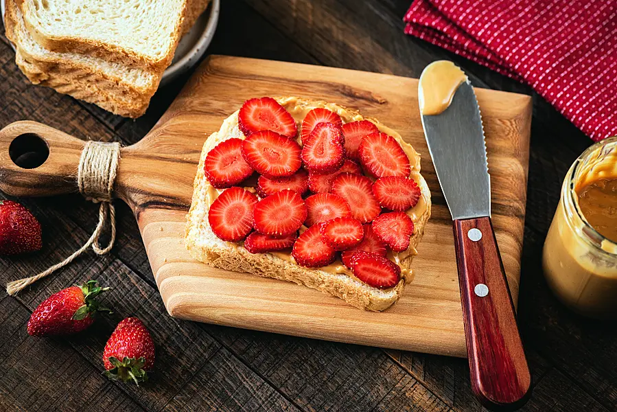 Peanut butter and strawberry sandwiches