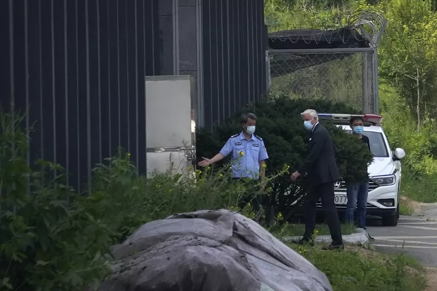 Dominic Barton arrives at the detention centre