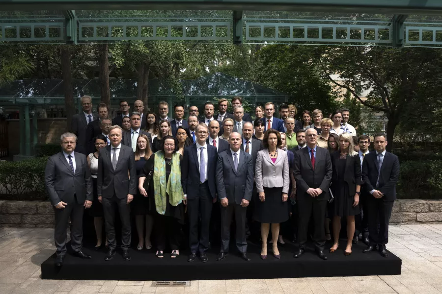 International diplomats at the Canadian embassy in Beijing