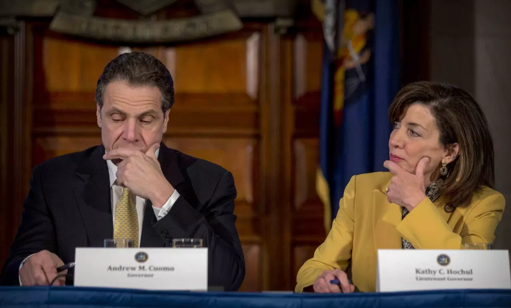 Kathy Hochul with Andrew Cuomo