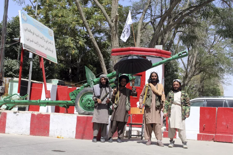Taliban fighters in the city of Ghazni