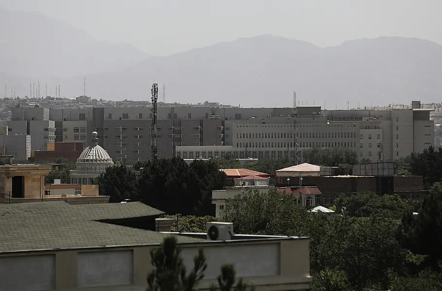 The US embassy buildings in Kabul, Afghanistan