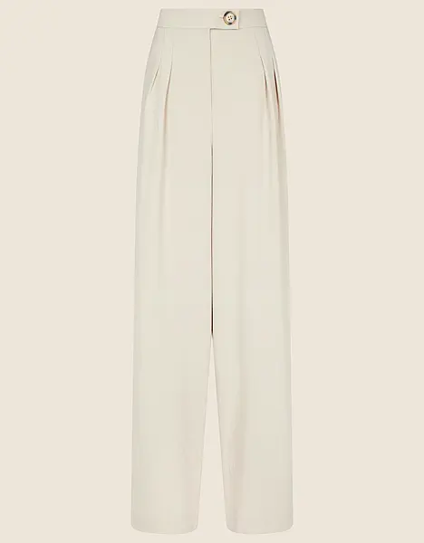 Monsoon Wendy Wide Leg Trousers Natural