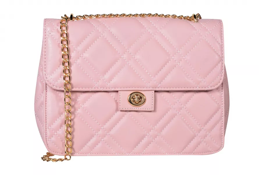 New Look Pale Pink Quilted Chain Strap Cross Body Bag