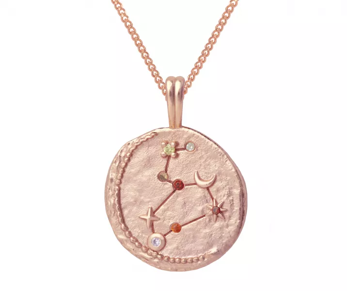 Astrid & Miyu Leo Zodiac Pendant Necklace in Rose Gold