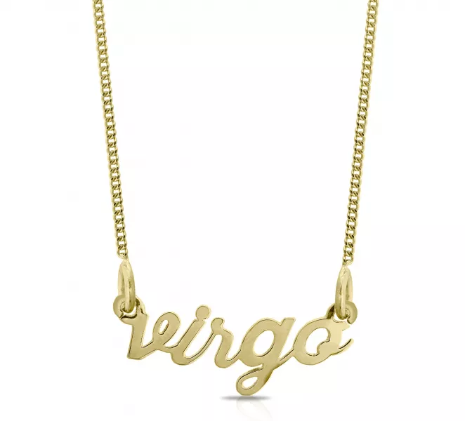 H Samuel 18ct Gold Vermeil Zodiac Virgo Nameplate Necklace
