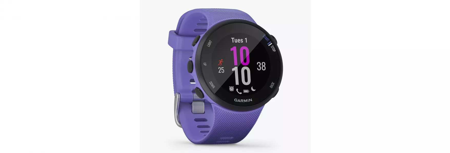 Garmin watch with purple strap