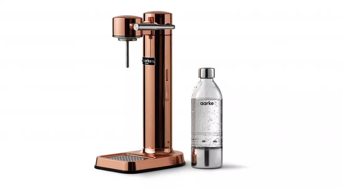 Copper coloured fizzy water maker