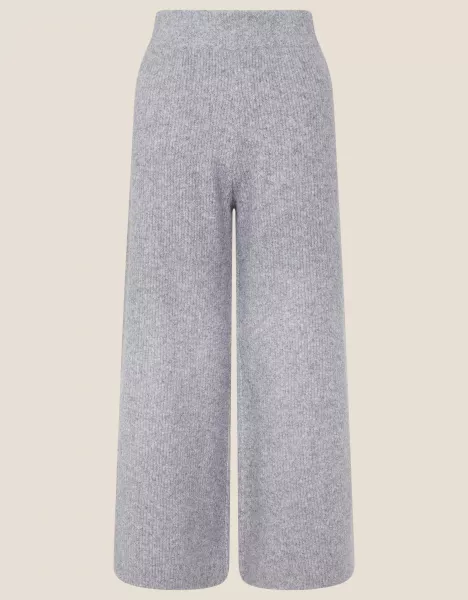 Monsoon S.E.W Sustainable Lounge Wide Leg Knit Trousers Grey