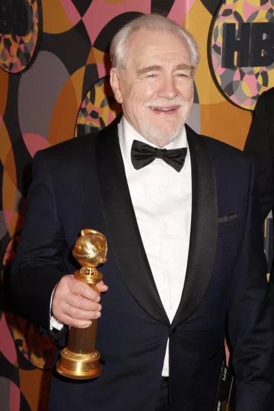 Brian Cox with his Golden Globe for Succession in 2020 (Alamy/PA)