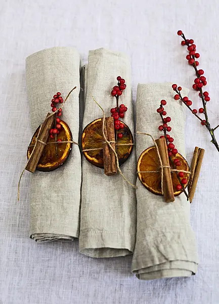 Oatmeal Linen Napkins, Piglet in Bed