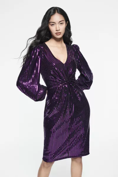 Star by Julien Macdonald Purple Sequin Dress