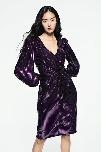 Star by Julien Macdonald Purple Sequin Dress