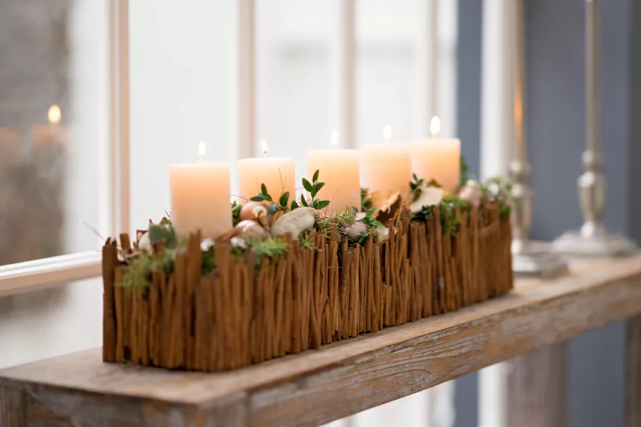 Cinnamon Christmas candle decoration (Michal Kowalski/Blooming Haus/PA)