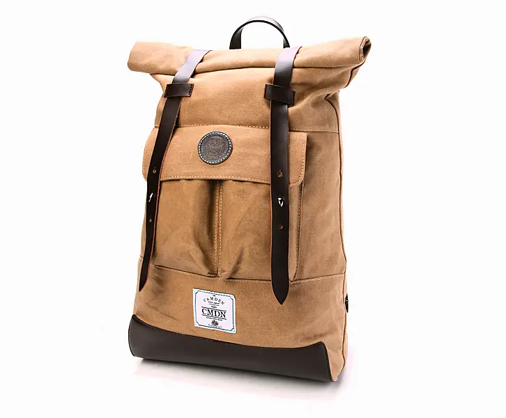 Camden Watch Company Khaki Waxed Canvas Backpack