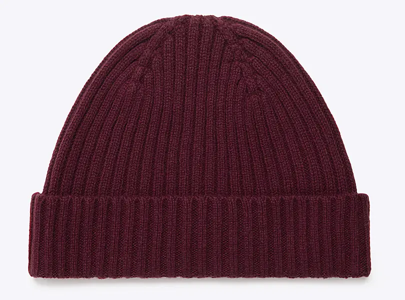 Wax London Beanie Knit Hat Burgundy