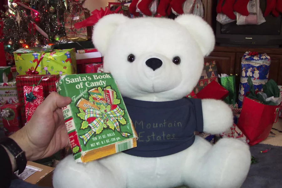 The candy gift with a toy bear