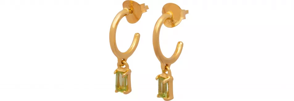 Francesca Dot Jewellery Peridot Stone Drop Earrings, £48