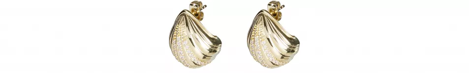 Oliver Bonas Grace Shell Curve Statement Gold Plate Earrings, £48 [due May]