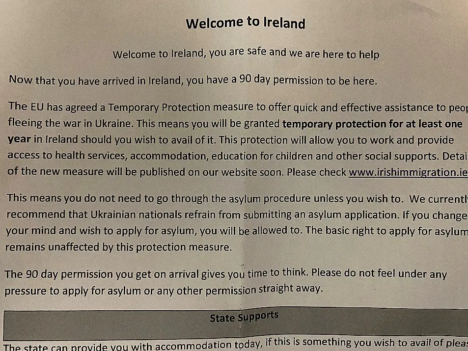 The document handed to Viktor in Dublin 